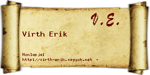 Virth Erik névjegykártya